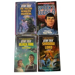 Vintage Star Trek Paperback Book Lot Of 4 Dr. Spock Themed 1980s Collection